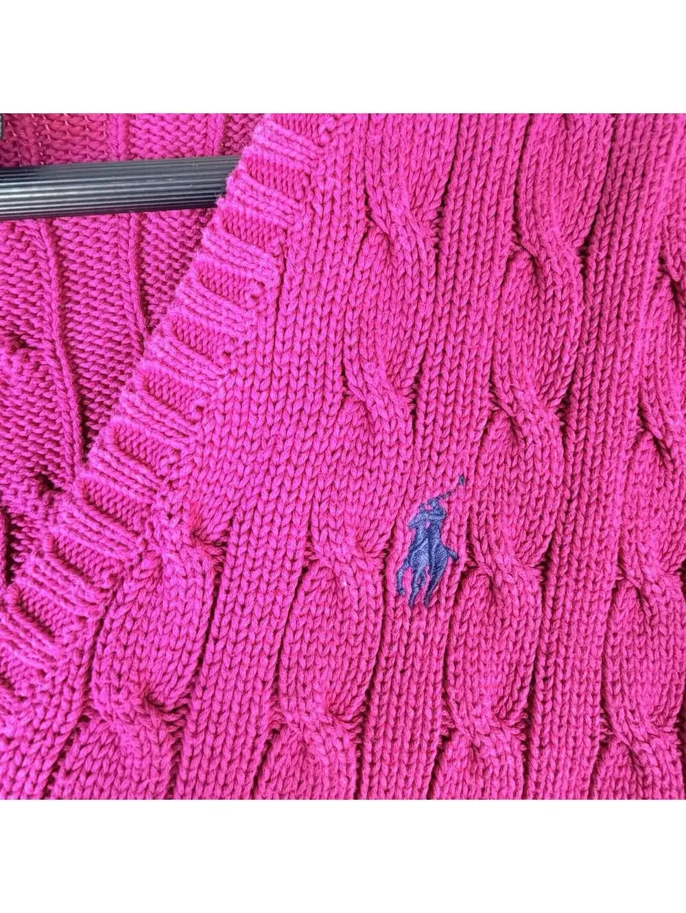 90's Ralph Lauren Sport Logo Cable Knit Sweater Jumper Women's Size XL